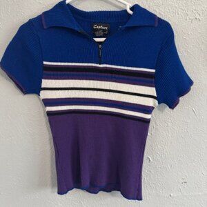 90's Zip Up Collared Shirt